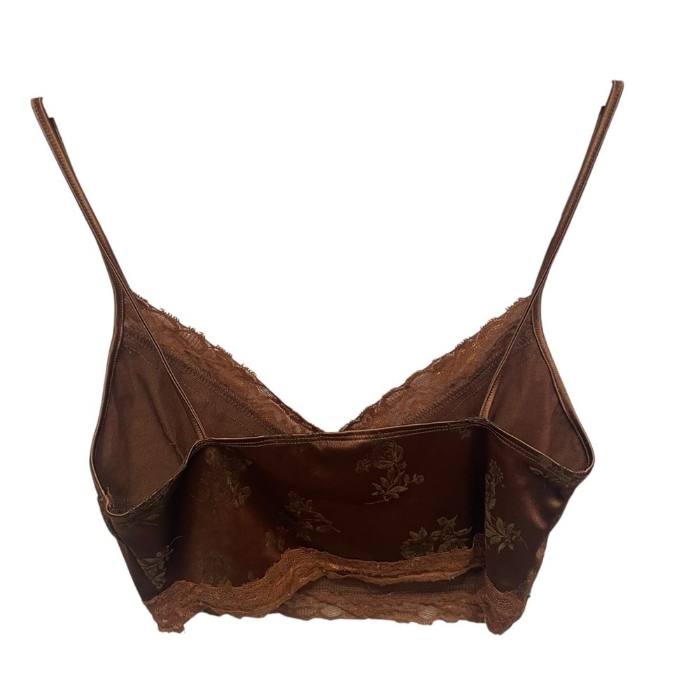 Motel rocks women’s brown satin cami babydoll crop top women’s medium - Picture 2 of 5